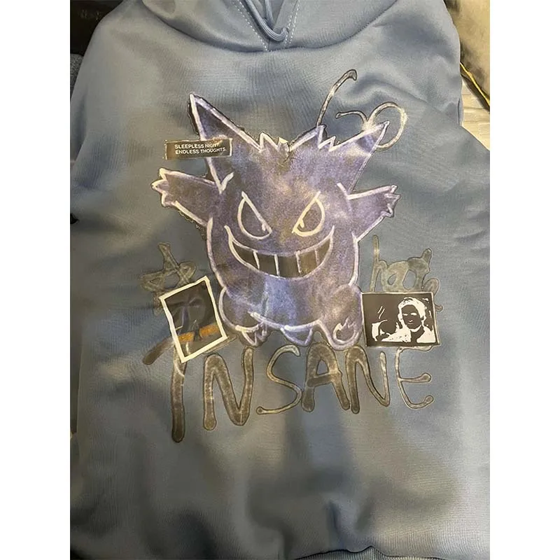 Gengar Anime Hoodie Man Print Unisex Streetwear Hip Hop Casual Fashion Sweatshirt Manga Hoody Male Loose Pullover Outerwear Gift