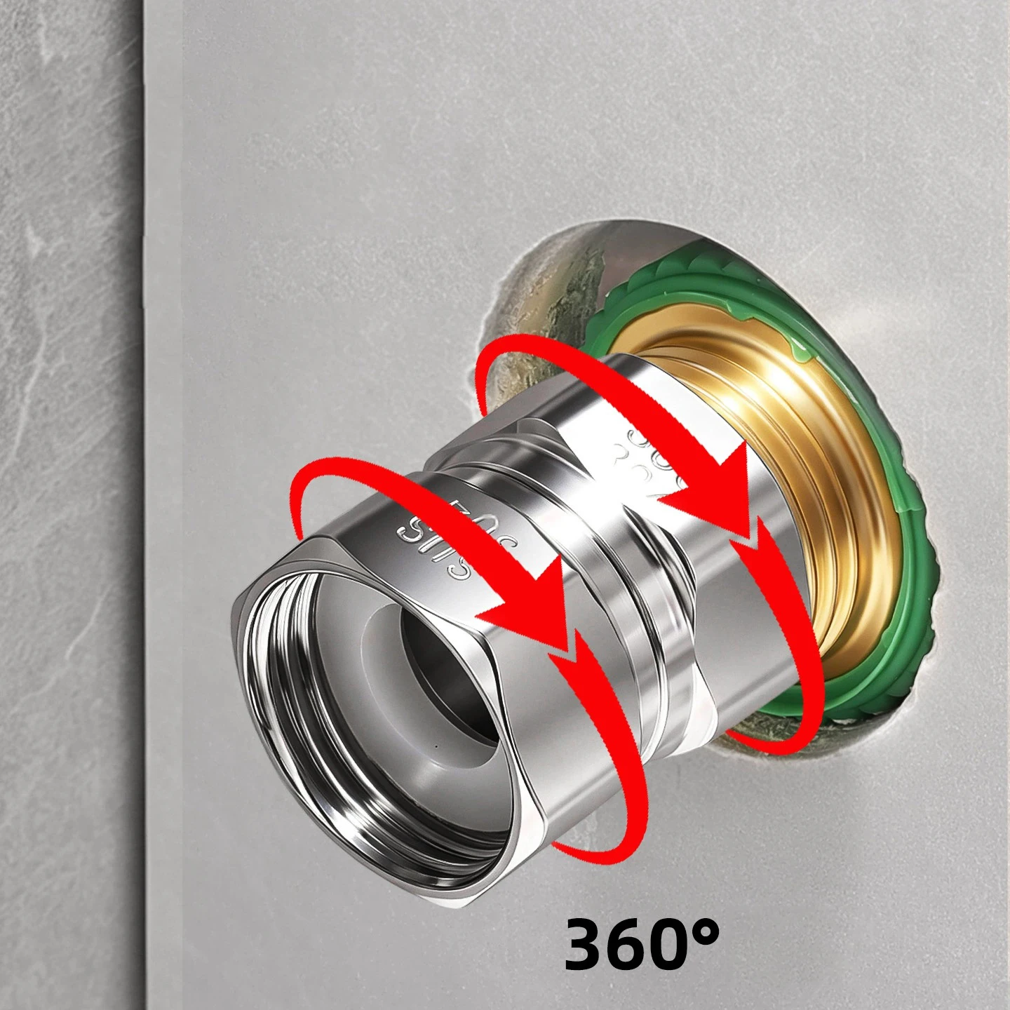 Universal Bidirectional Rotating Stainless Steel Connector G1/2 Internal Thread 10mm Large-Diameter Sealed for Plumbing