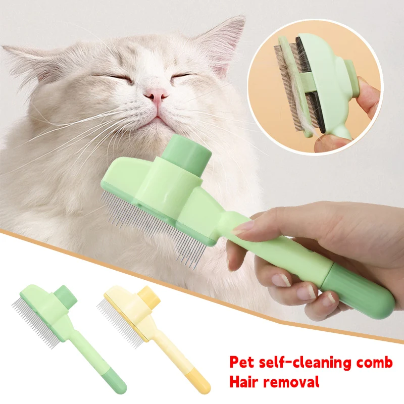 

Dog Comb Pet Hair Remover One Button Dogs Brush Self-cleaning Cat Brush Massage Combs for Dog Grooming Brushes for Pet Products