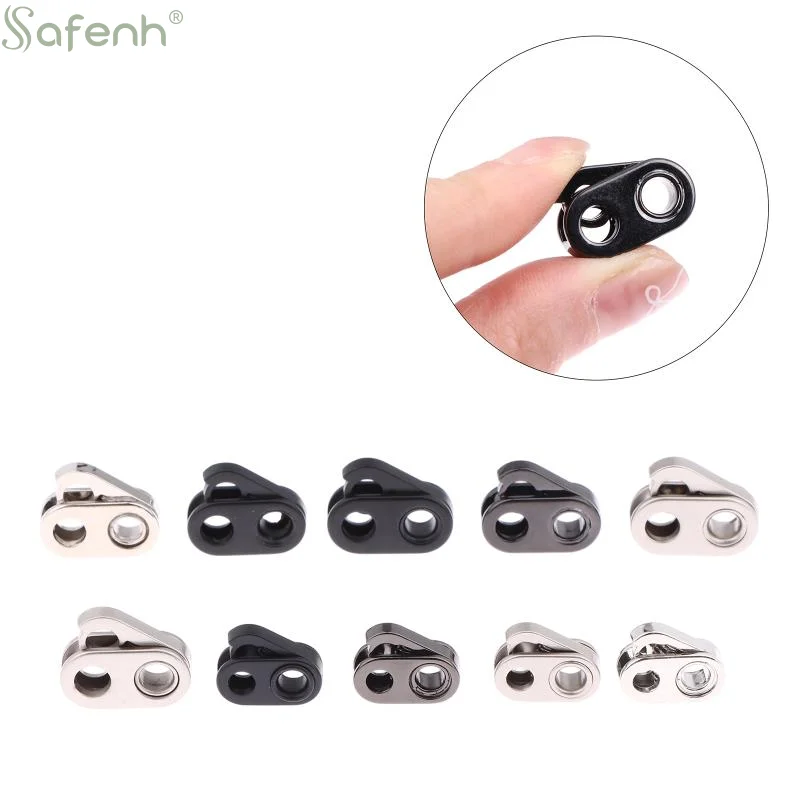 

10Pcs Metal Spring Stopper Buckle Double Hole Cord Lock Clothes Bag Pull Rope Adjuster Clasp End Button DlY Sewing Accessories