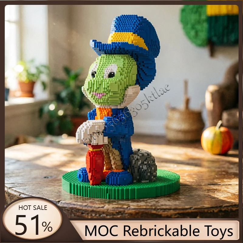 12199 PCS MOC Famous animation Blue Hat Traveler Model Building Block DIY Assembly Bricks Toy For Children Special Birthday Gift