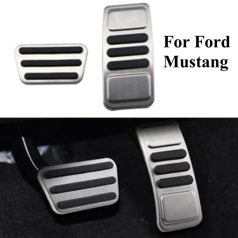 

Stainless Steel Car Pedals for Ford Mustang 2015 2016 2017 2018 2019 2020 2021 Accessories Auto Gas Brake Footrest Pedal Cover