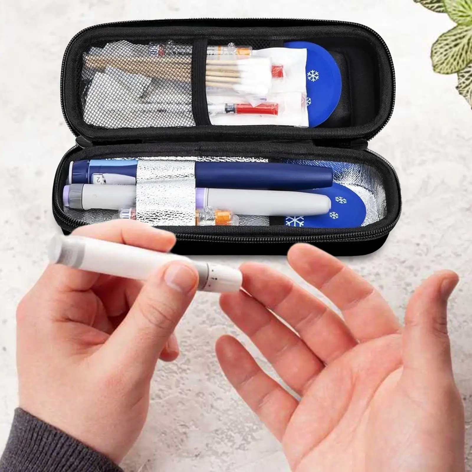 

Medication Travel Cooler Travel Medicine Storage Case Cooler Organizer with Temperature Display Medication Container