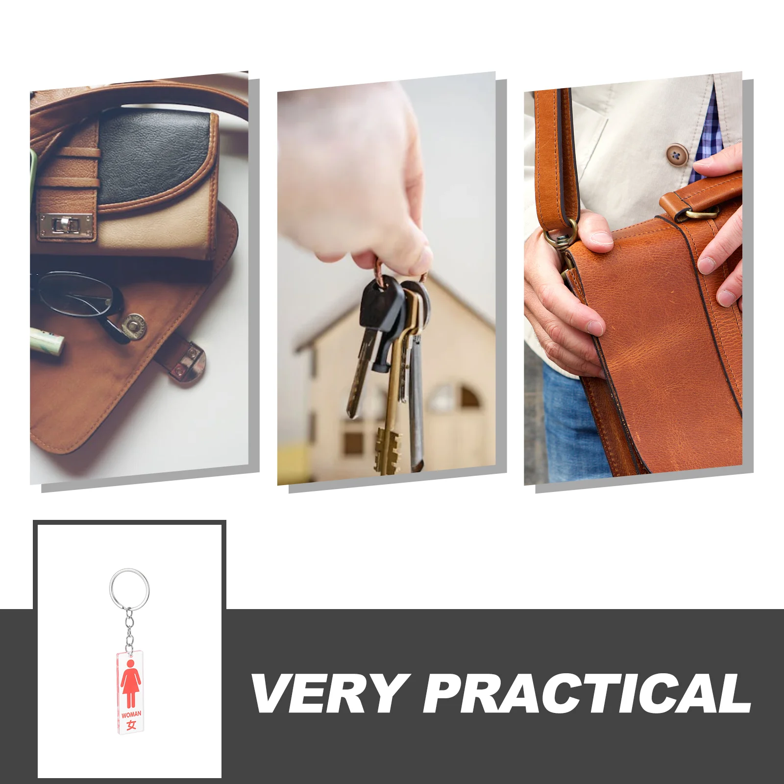 Tag Key Chain Restroom Rings Identifiers Keychain for Men Pendant Red Vintage Keyrings Girl