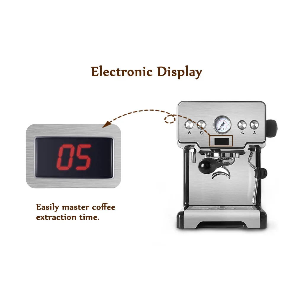 CRM3605 caffettiera macchina da caffè Espresso semiautomatica 15Bar Cappuccino Latte schiuma caffettiera 58mm portafiltro ITOP