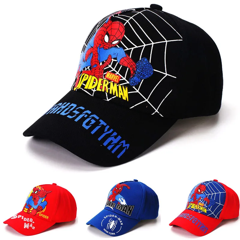 

Spiderman Cartoon Baseball Cap Kids Sun Hats Boy Spring Summer New Children's Anime Caps for Boys Hip Hop Snapback Hat