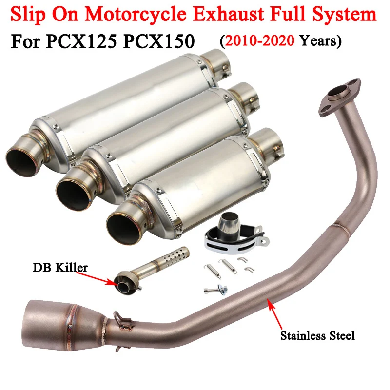 

Slip-On For Honda PCX125 PCX150 2010 - 2020 Motorcycle Exhaust Motocross Escape Moto Modify Muffler Full System with DB Killer