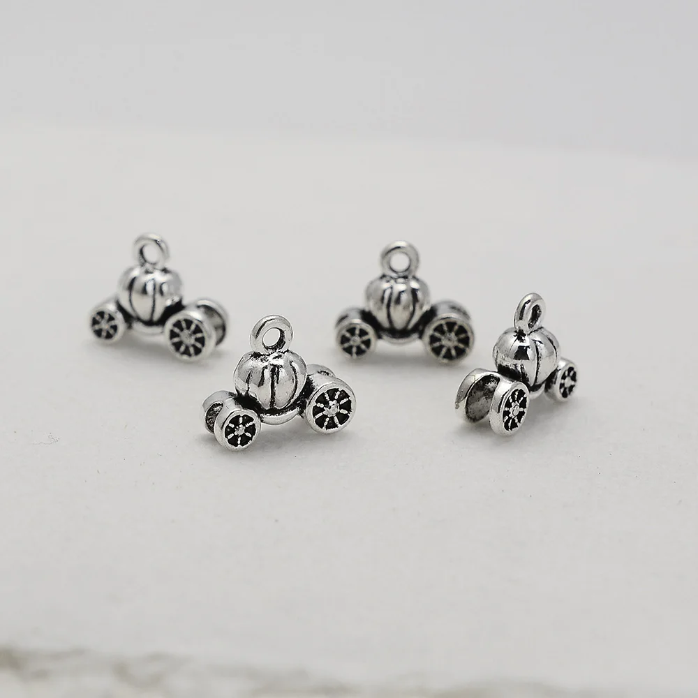 15pcs 12x13mm Antique Alloy Pumpkin Car Charms Thanksgiving Fall Autumn Pendants For DIY Jewelry Making Supplies Handmade Crafts