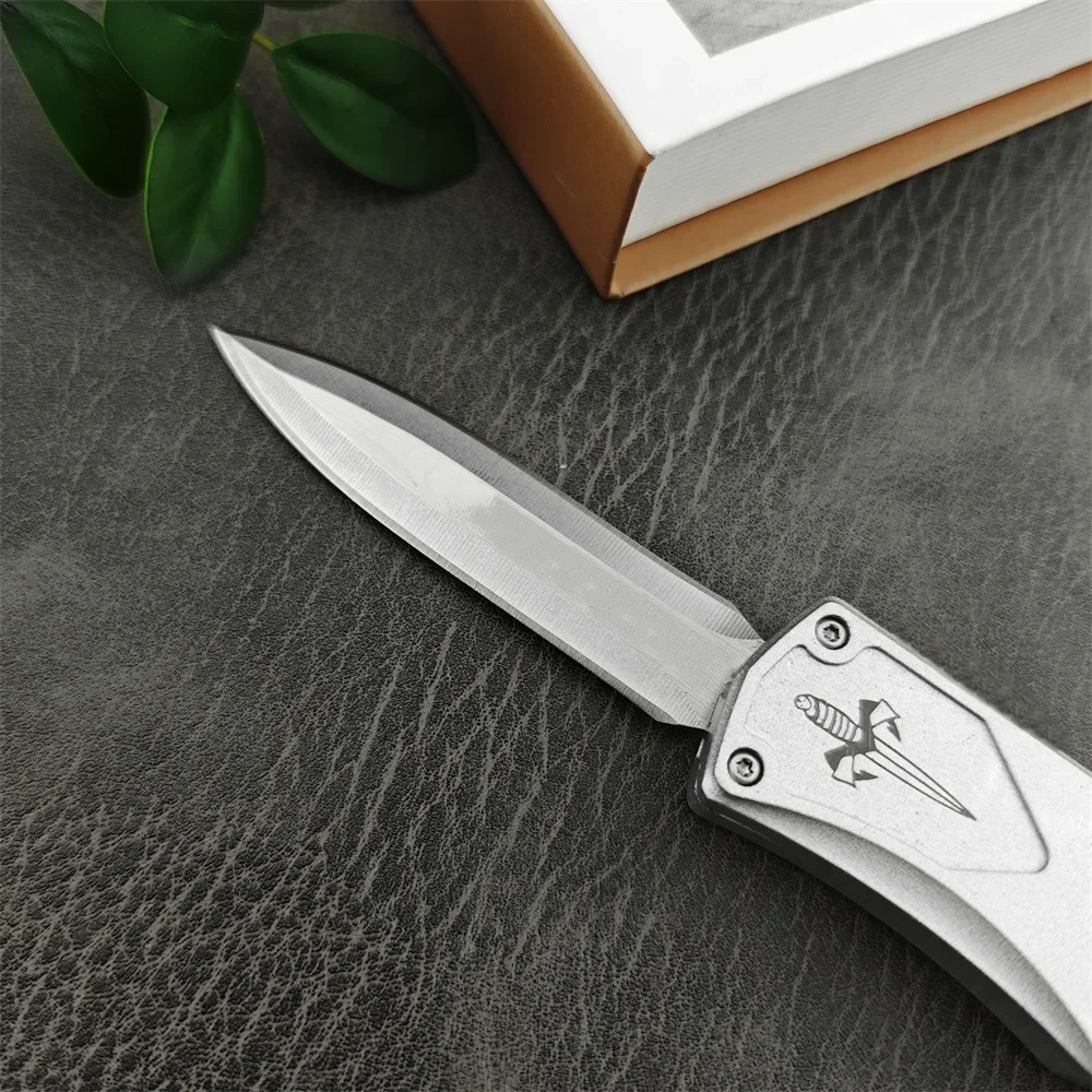 MICRO HERA Assisted Folding Knife Silver 440C Steel Blade Outdoor EDC Self Defense Militay Tactical Pocketknives Gift