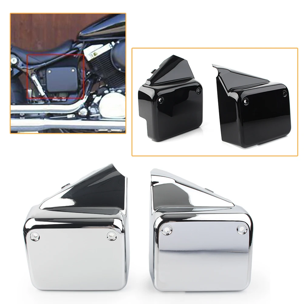 

2Pcs Motorcycle Side Battery Cover Guard for Honda Black Widow Shadow Spirit VT750 DC 2000-2009 & Black Widow 2000-2007