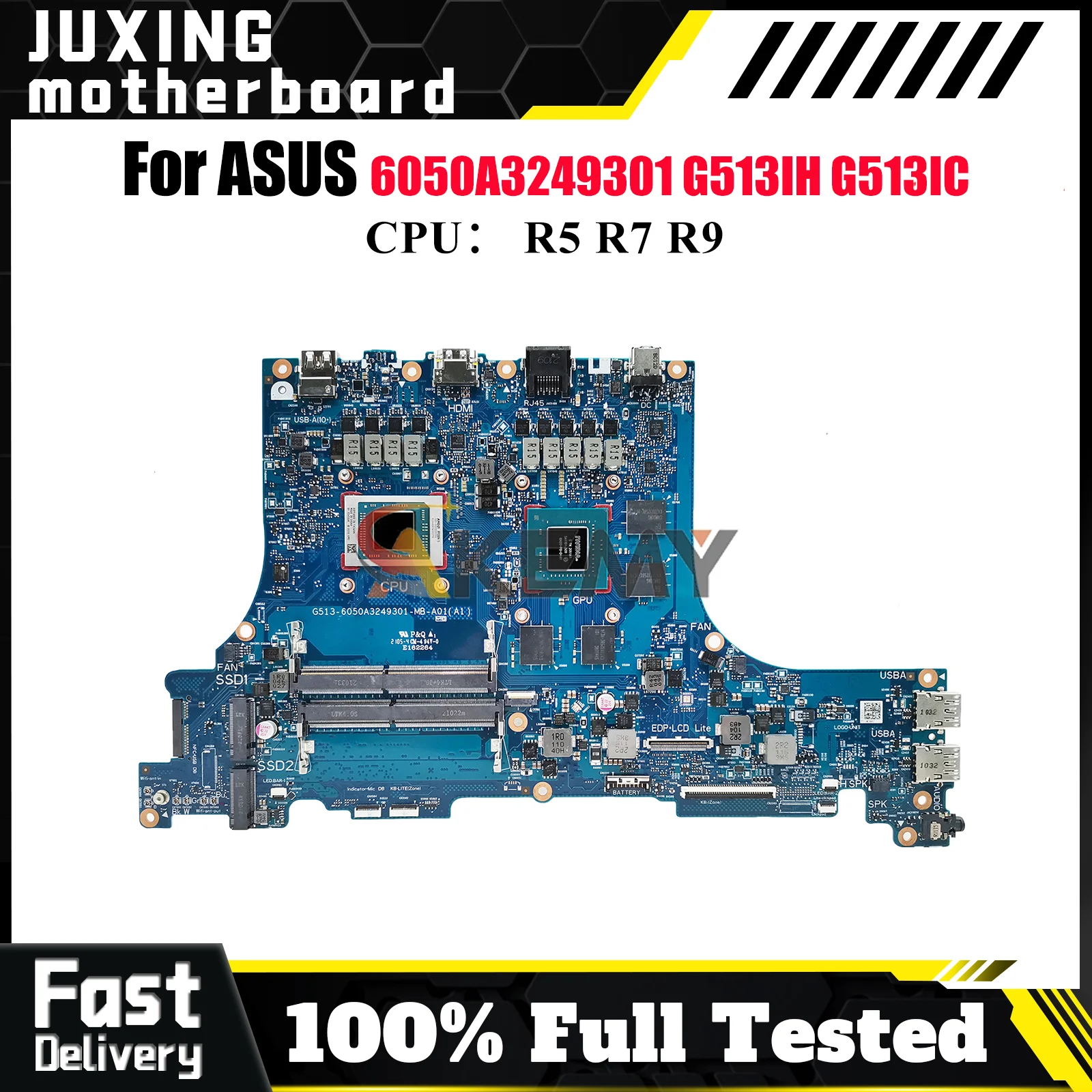 

6050A3249301 Материнская плата для ноутбука ASUS ROG Strix G15 G513I G513IH G513IC G513IE Материнская плата с процессором R5 R7 R9 tests ОК быстрая доставка