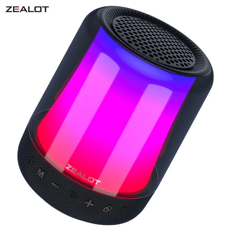 ZEALOT  S66 Mobile Phone Bluetooth 5.2 Speaker High-quality RGB Lights Wireless Small Sound Box Subwoofer Portable Home Impact