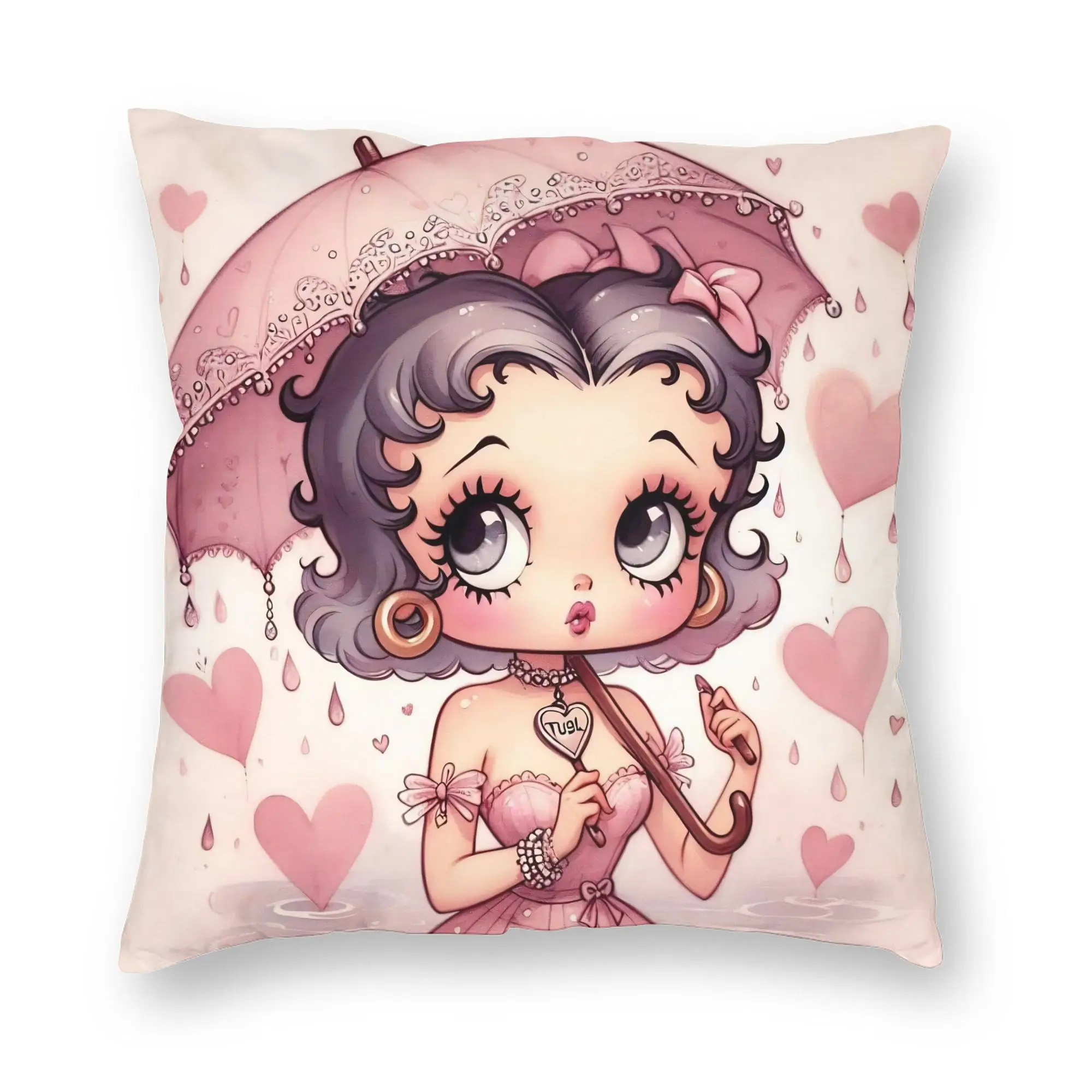 Anime B-Betty BoopS Pillowcase Printed Polyester Cushion Cover Decorative  Throw Pillow Case Cover Bed Square 45*45cm