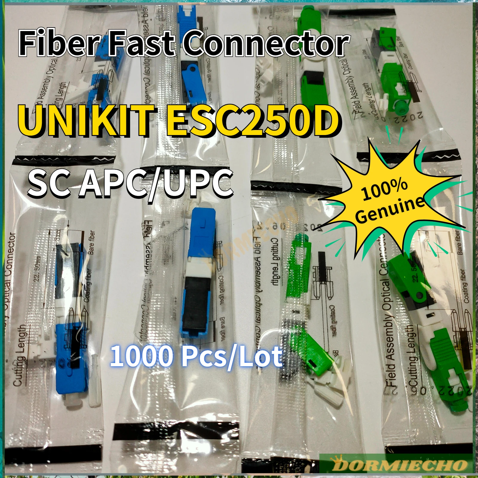 100% Original UNIKIT ESC250D SC APC/UPC 1000Pcs/Lot Fiber Optic Fast Connector SM 0.3dB Fiber Optic Quick Connector Wholesale