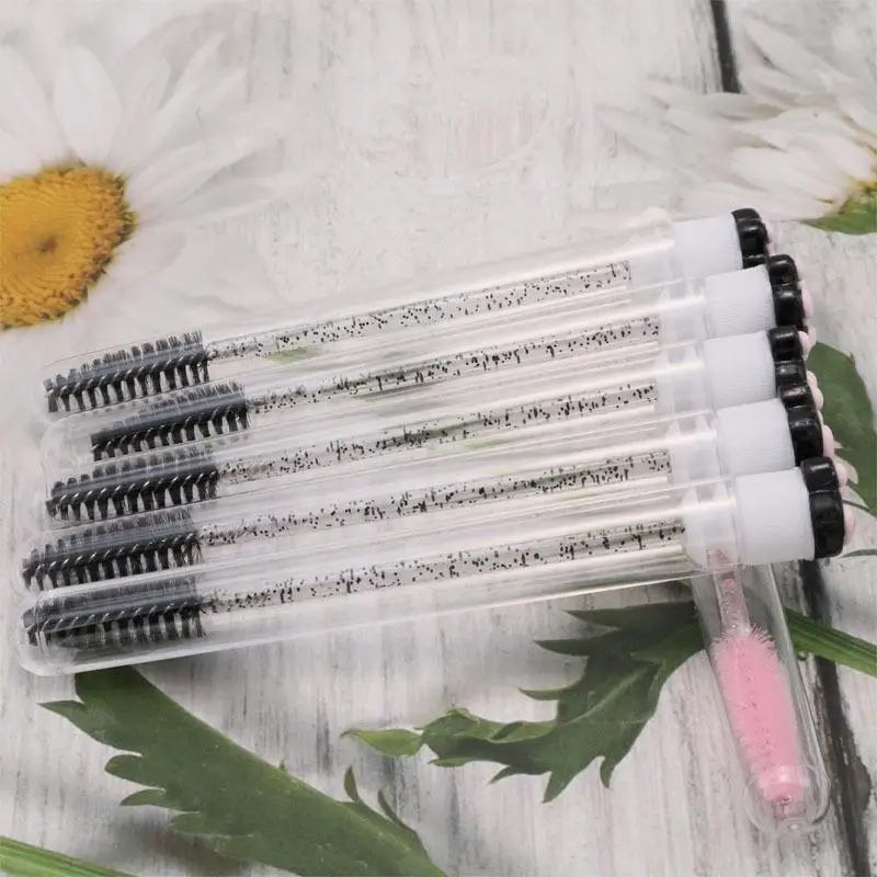 Tubos de armazenamento de limpeza à prova de poeira dos desenhos animados gato pata cílios escova tubo descartável rímel varinhas tubo reutilizável chicote carretéis escova