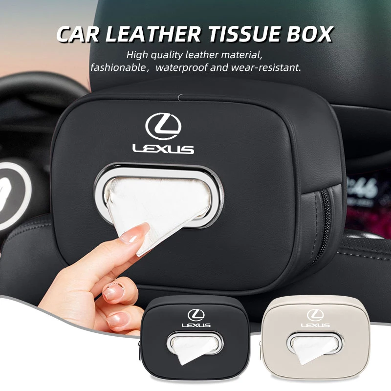 

Car Seatback Tissue Box Holder Napkin Bag Armrest Paper Case Accessories For Lexus UX250h RX450h CT200h RX400h NX300h RX350 RX30