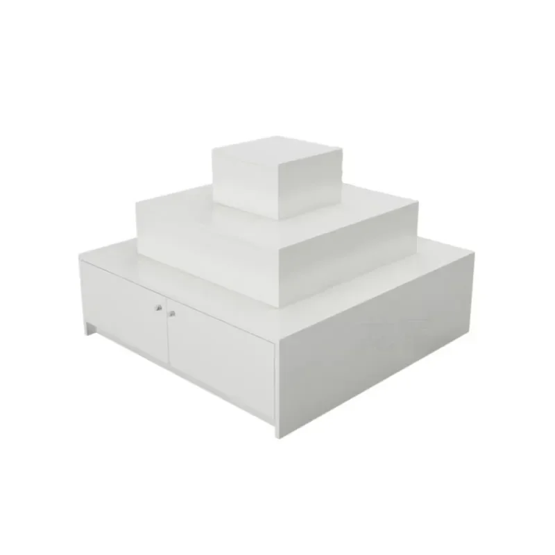 

Ladder type trapezoidal shelf gift display table stepped type