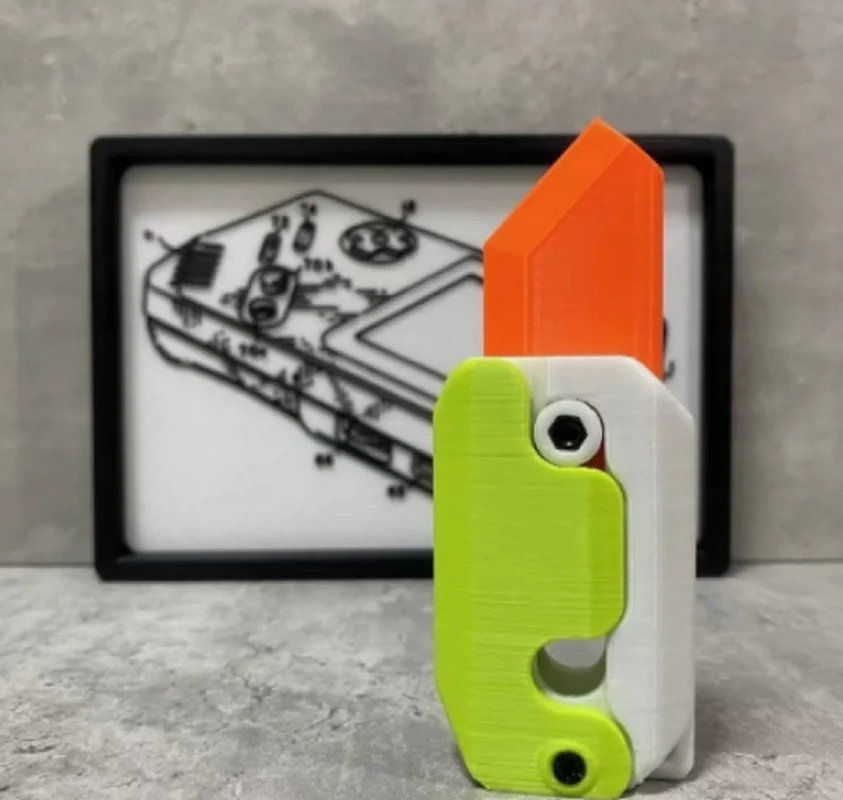 New Spot 3d Gravity Knife Radish Knife Decompression Toy 3d Printing Gravity Knife Toy Birthday Surprise Holiday Surprise