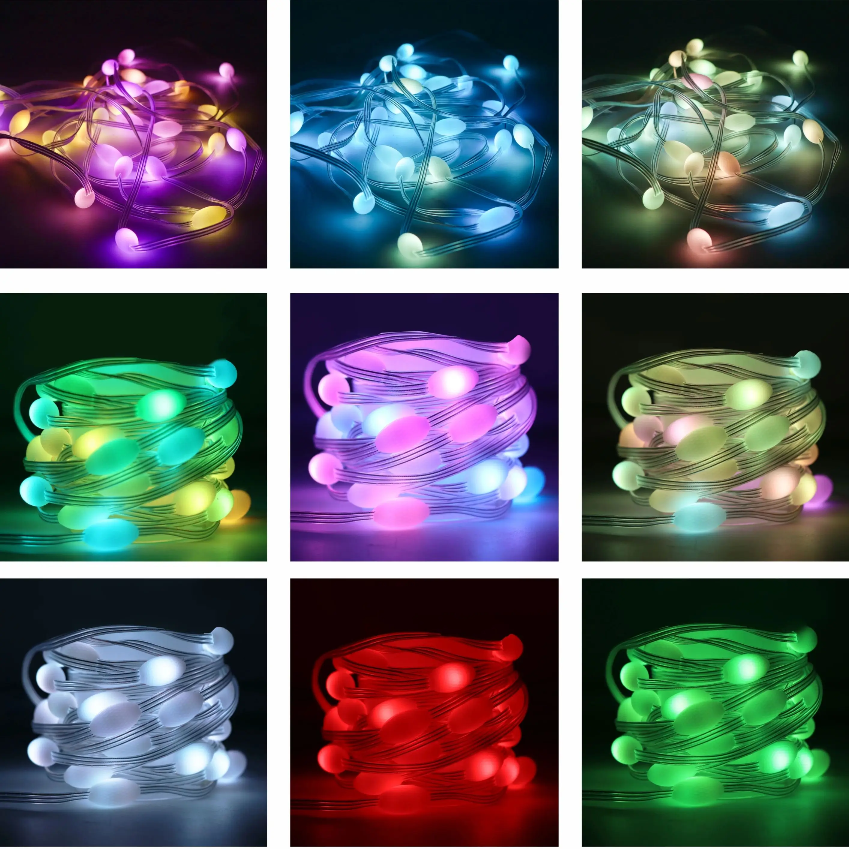 سلسلة أضواء عيد الميلاد USB WS2812 LED الذكية RGB بلوتوث مزامنة الموسيقى عن بعد مقاوم للماء للضوء الديكور في الأماكن المغلقة والخارجية