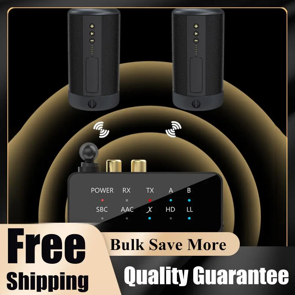 

Bluetooth-Compatible 5.3 APTX/HD/LL Audio Adapter 3.5mm AUX/RCA 2 In 1 Wireless Stereo Receiver Transmitter HIFI Stereo Adapter