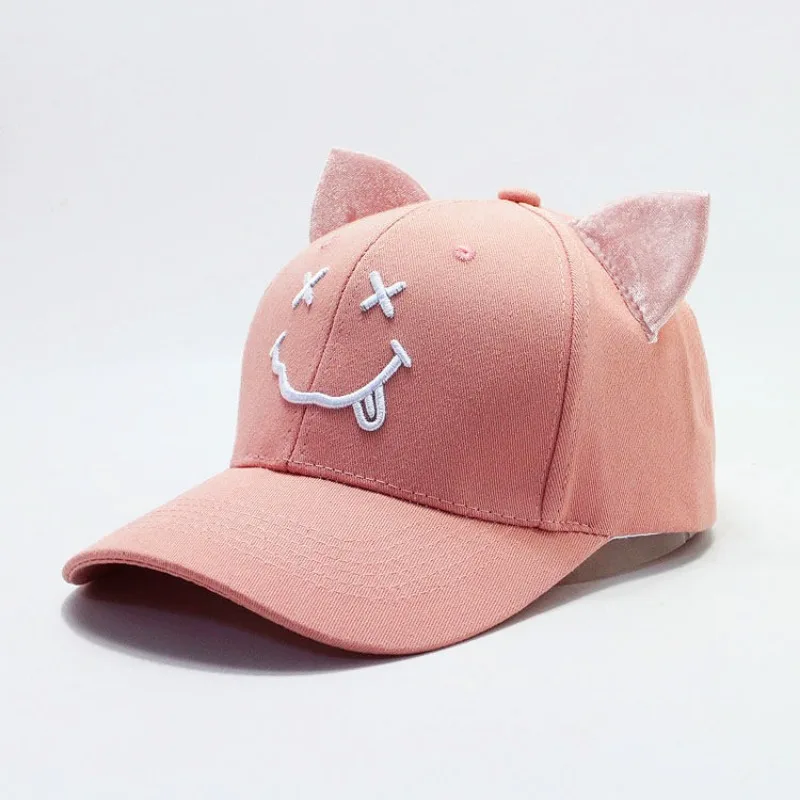 Cat Ear Baseball Caps Women Y2k Trends Cap Men\'s Punk Hat Solid Casual Visors Designer Snapback Cap Unisex Cotton Daily Bonnets