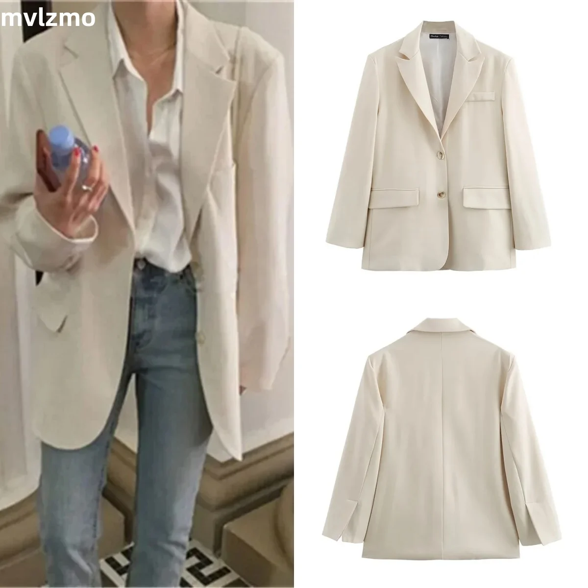 Women\'s Loose Blazer Women\'s Coat Spring New Casual Simple Blazer Office Women\'s Casual Blazer Coat