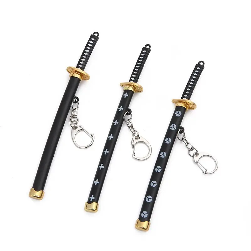 Mini Roronoa Zoro Samurai Sword Keychain Anime Scabbard Key Ring Katana Buckle Key Chain for Men Women Cosplay Toy Jewelry Gift