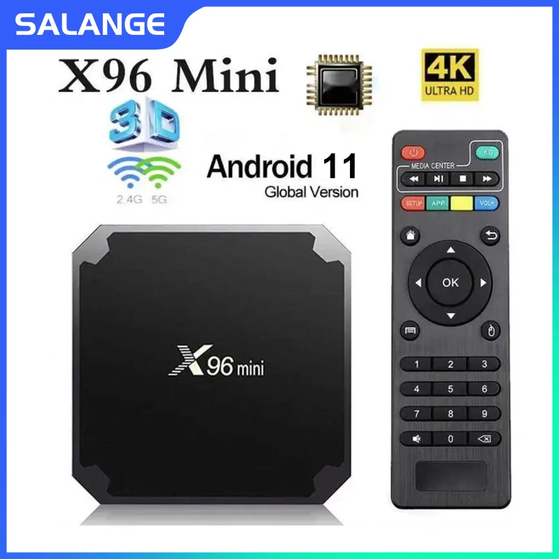 Salange X96mini Android 11.0 X96 mini S905W2 Quad Core Support 4K 2.4G & 5.8G Wireless WIFI media box Set-Top Box Video Decoder