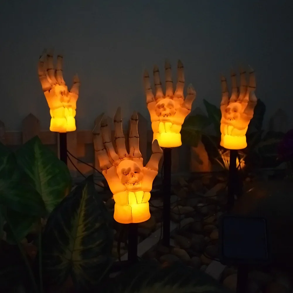 Solar Skeleton Palm Courtyard Light Halloween Ghost Festival Skeleton Palm Atmosphere Landscape Outdoor Decoration Light