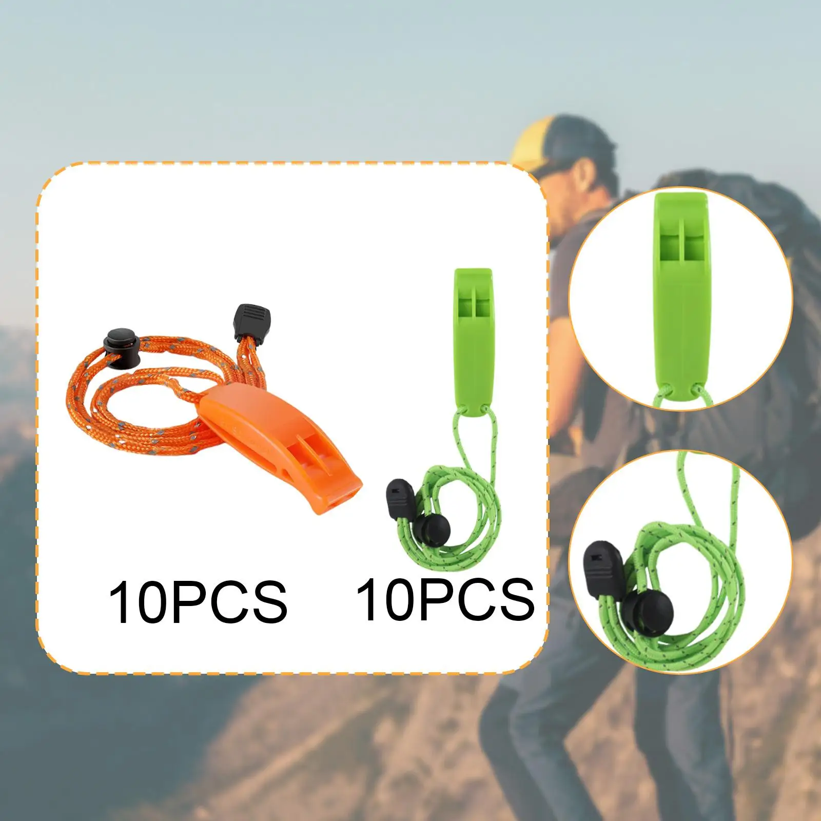 10-teilige Notfallpfeife, sichere Pfeife für Kajak, Bergsteigen, Camping