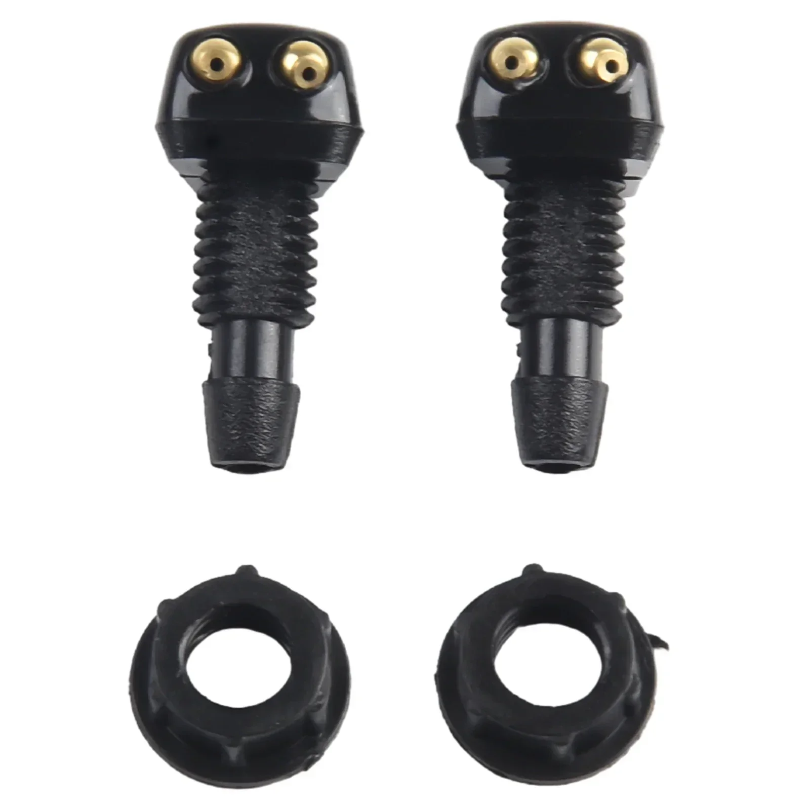 Washer Jet Washer Wiper Nozzle Windshield 2PCS ABS Plastic Anti-corrosion Dual Holes Car Accessories High Quality