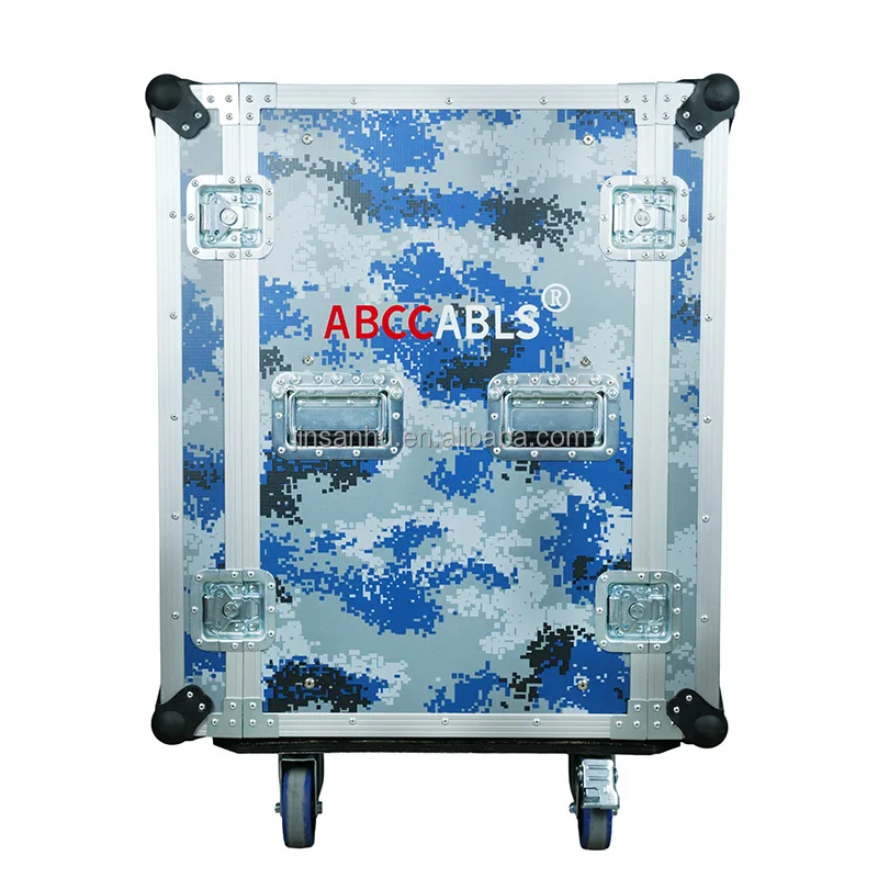 16U 19 Inch Rack Flight Case With Wheels, Aluminum Road Case for Stage Audio DJ Amplifier Equipment, Custom Color