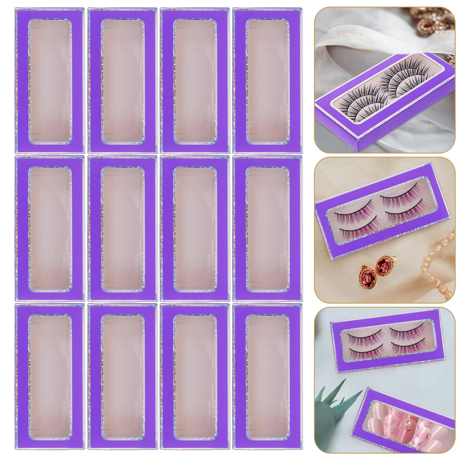 Scatola per esposizione di punte da 12 pezzi Custodia vuota per unghie finte Stampa portatile sulle unghie Organizzatore Contenitore per unghie finte con superficie liscia per