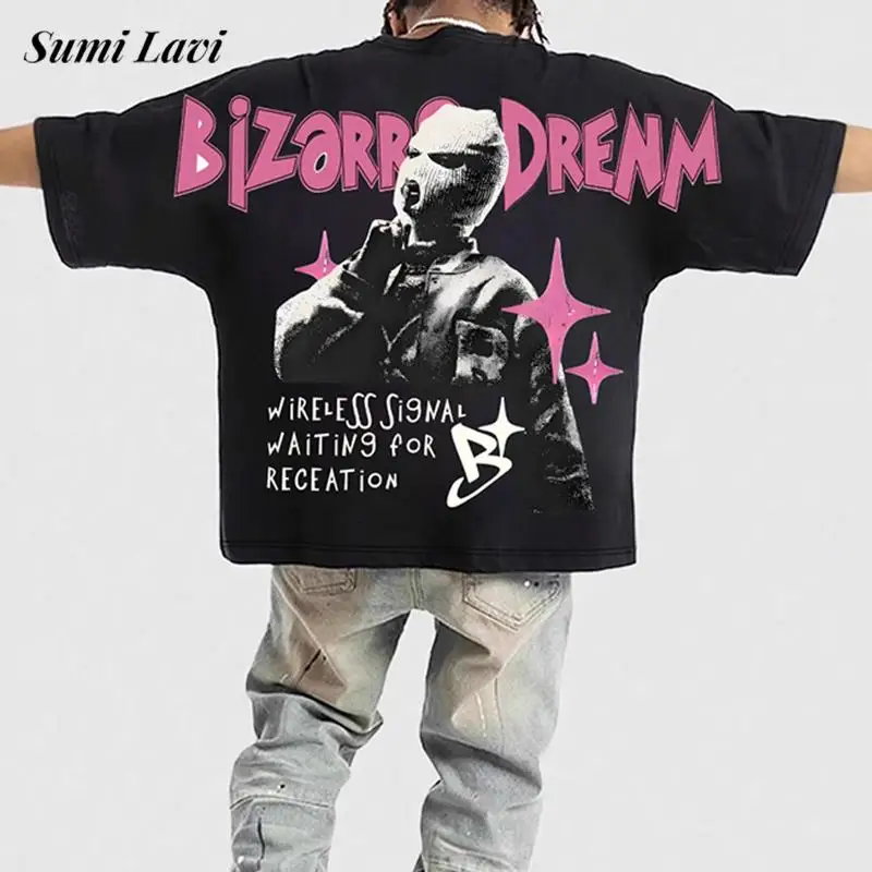 

Vintage Y2K Pattern Printing T Shirts Mens 2025 Summer Hip Hop Gangster Print Tees Men Streetwear Fashion Short Sleeve T-shirt