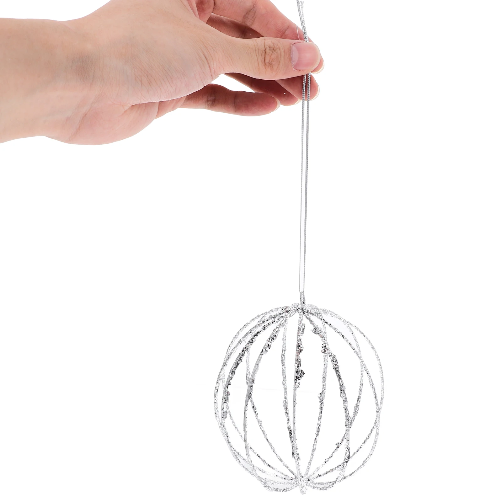 

Silver Christmas Balls Ornaments for Tree Hanging Decorative Pendant Frosted Small Iron Decorations
