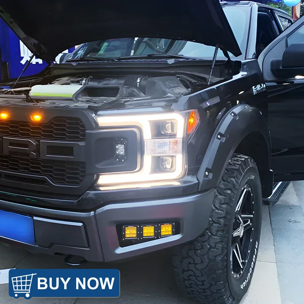 

For Ford Raptor F150 2018-2019 LED Auto Headlights Assembly Upgrade Daytime Light 2 Projector Lens Car Front Lamps Accessories