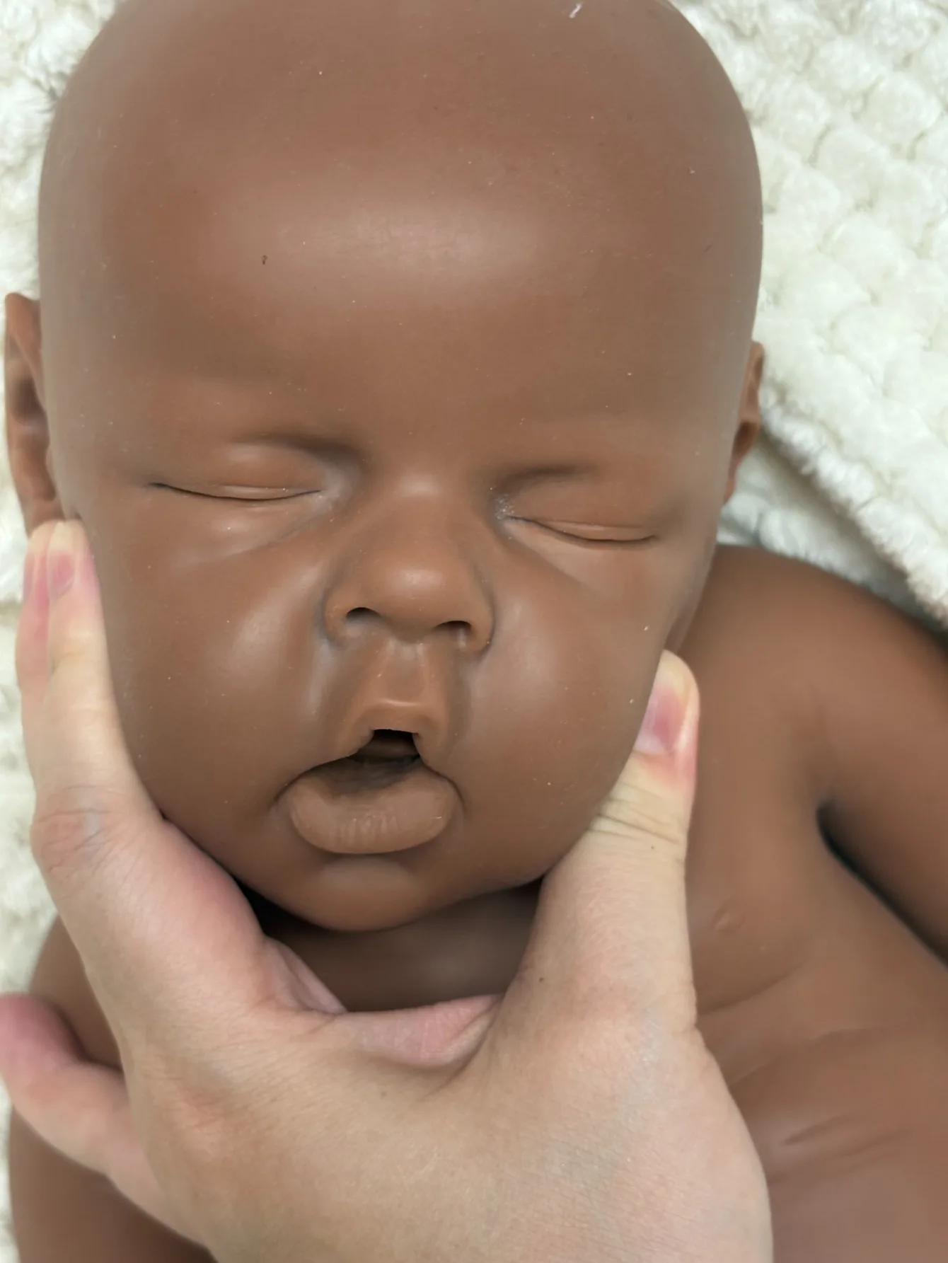 20-Zoll-Bebe-Reborn-Puppe aus festem, weichem Silikon, für Mädchen oder Jungen, unbemalt, dunkle Haut, Silikon, für Neugeborene