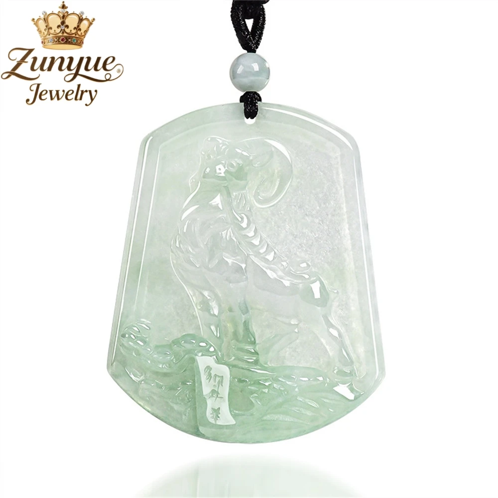 High-End Natural Emerald Zodiac Sheep Pendant Luxury Quality Fashion Fine Jewelry Exquisite Elegant Popular Charms Young Gift