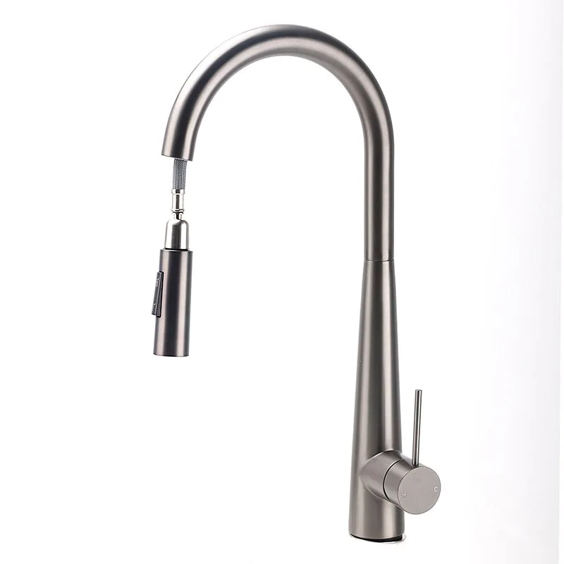 KYLINS  Two Function Gourmet Kitchen Counter Faucet for Kitchen Sink Gun Gray Surface Kitchen Faucet Two Function Single Handle