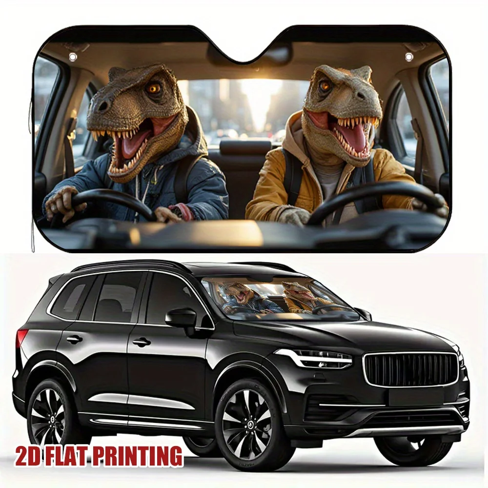 

1pc Dino Joyride Car Sun Visor - Stylish Dinosaur Design With "I'm Not Old I'm Dinosaur" Theme, Reduces Sun Glare On Touch Scree