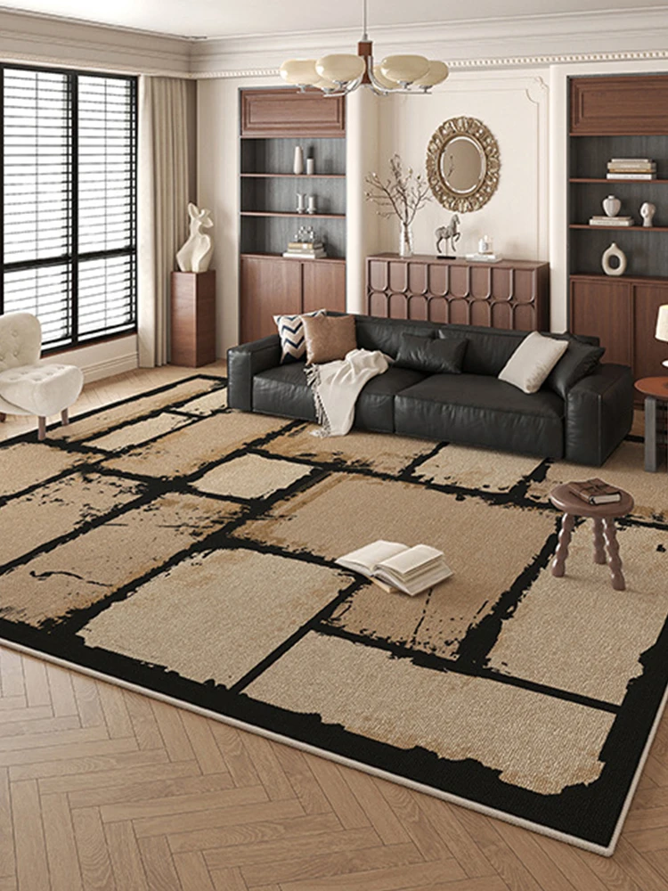 Simple Geometric Living Room Carpet Home Simple Vintage Study Cloakroom Floor Mat Bedside Area Rug Bedroom Soft Rugs