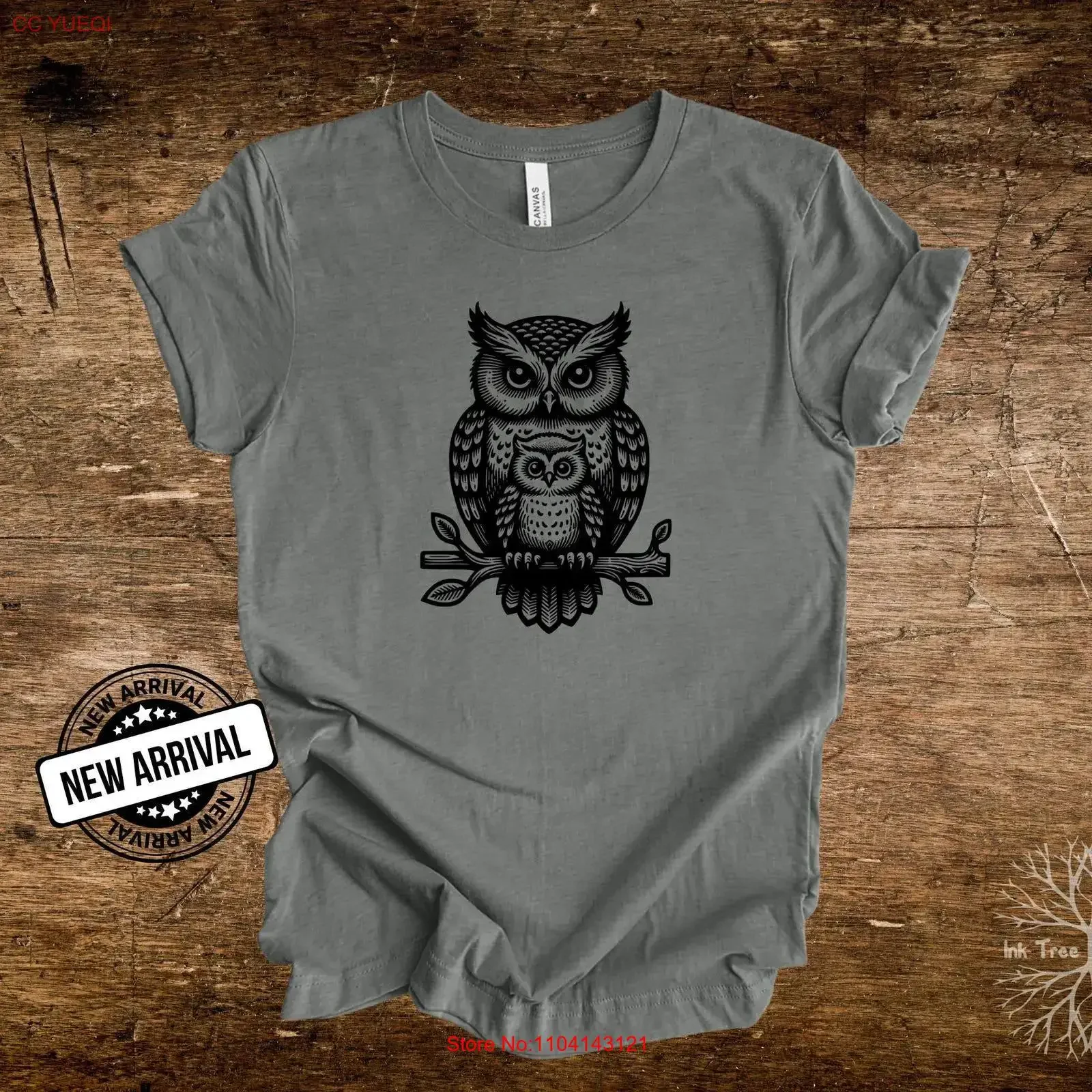 Owl Family T Shirt for Men and Women Bird Lover Watching Artwork Hiking Camping Wear vintage Washed graphic Unisex Versatile