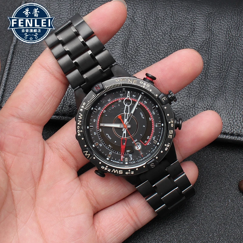 Stainless steel Watchband For TIMEX Tidal T2N720 T2N721 TW2R55500 T2N721 T2N721/739 Watch strap 24*16mm Men's Convex bracelet