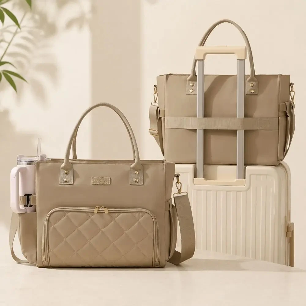 Large Capaci Picnic Insulated Lunch Box Bag Compartment Large Cup Holder Crossbody Handbag Laptop Bag Office College