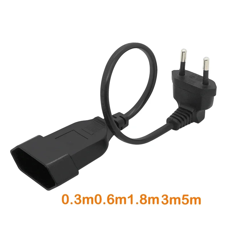 

Europe 90 Degree Male To Female Power Extension Cord 2 Core 0.75 Sq.ft. European Standard Cable for PC Computer PDU 0.3/0.6m1.8m