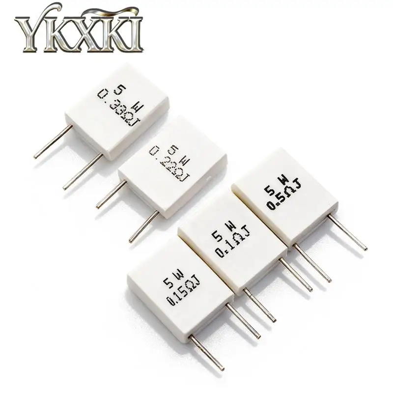 10PCS BPR56 MPR 5W 0.005R ~ 100R Ohm 0.01R 0.05R 0.1R 0.2R 0.25R 0.3R 0.5R 47R Non inductive Ceramic Cement Resistor Resistance view 2