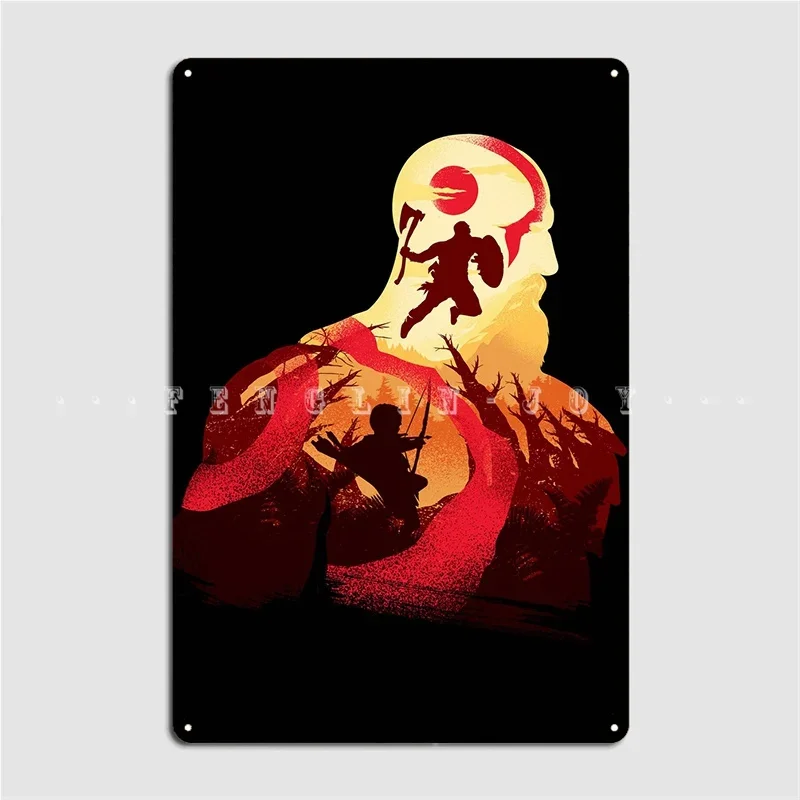 God Of War Kratos Metal Sign Cinema Kitchen Wall Decor Home Funny Tin sign Posters