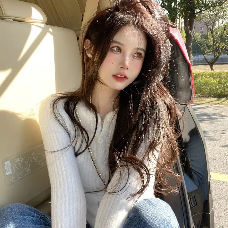 

Sweaters Jumpers Pullovers Women Pullover Y2K Blue Cute Curved Pattern Professional Business Meeting Formal Lady OL Work Commute