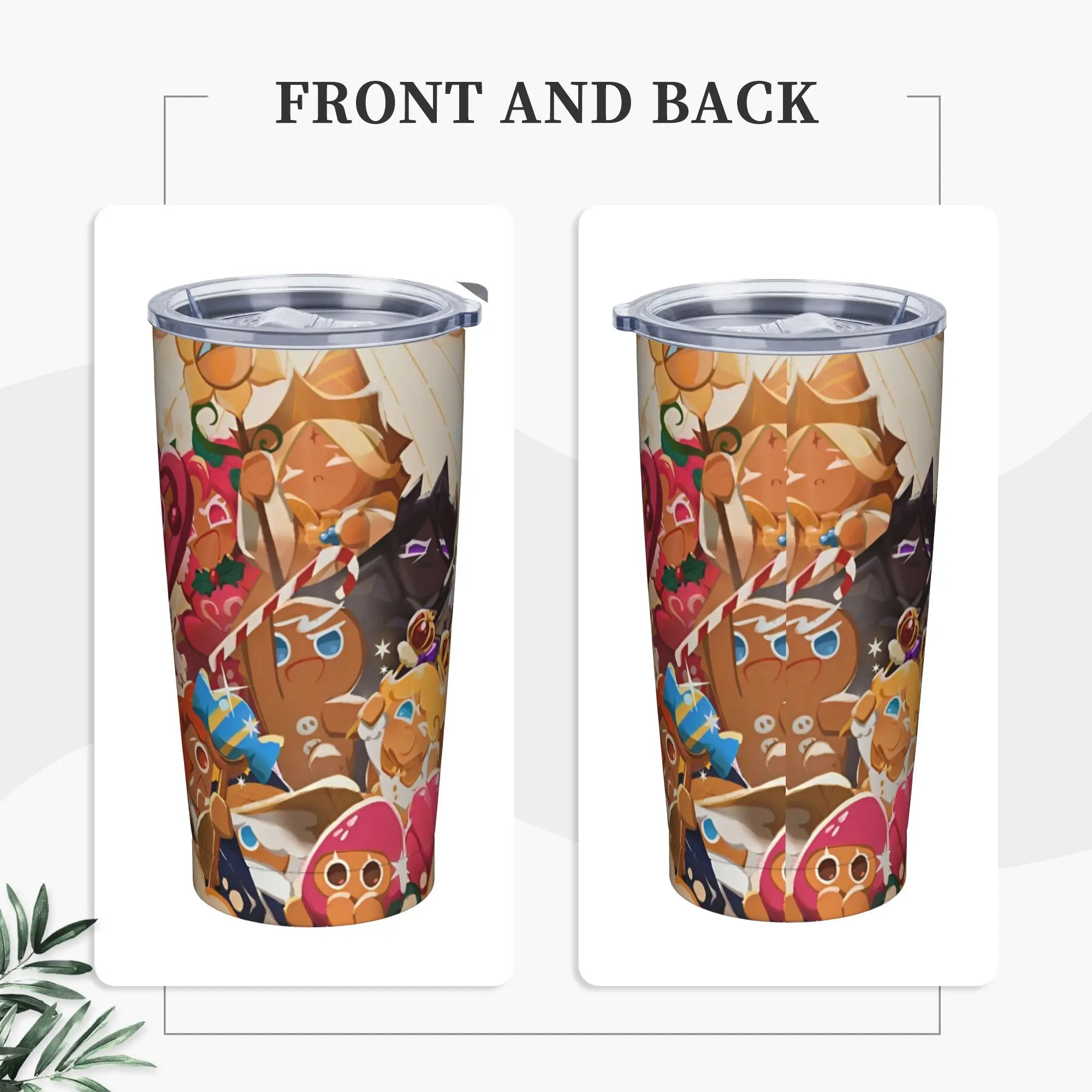 Cookie Run Kingdom Insulated Tumbler with Lid  Stainless Steel Coffee Mugs Office Home Car Bottle Cup, 20oz