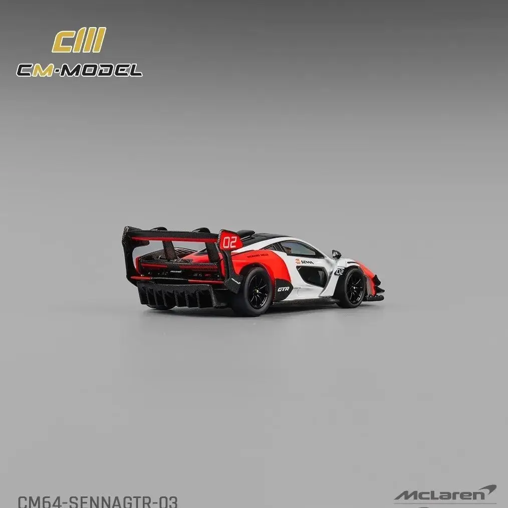 CM 모델 1:64 McLaren SennaGTR 레드 및 화이트 말보로 합금 컬렉션 자동차 모델